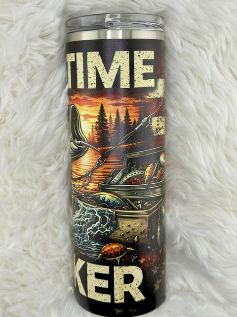 Part Time Hooker - Fishing - 20oz Skinny Tumbler
