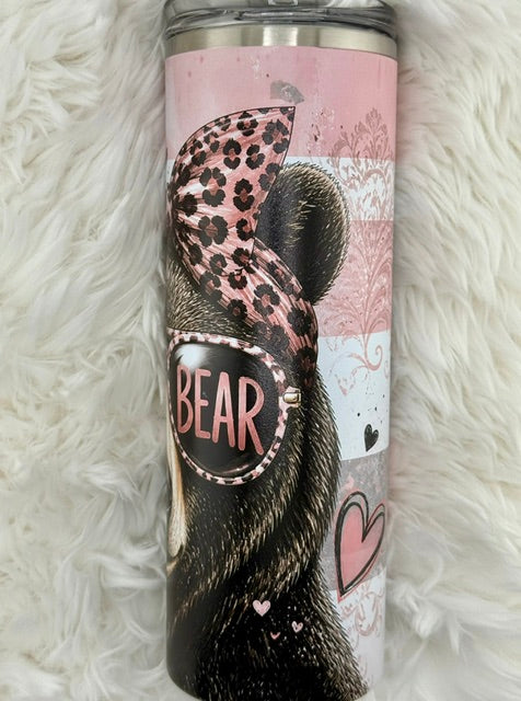 Pink Mama Bear - 20oz skinny tumbler