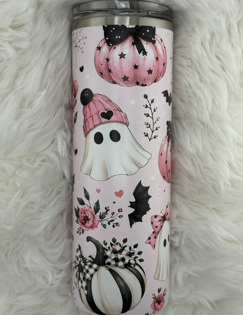Pastel Pink Spooky Season - 20oz Skinny Tumbler