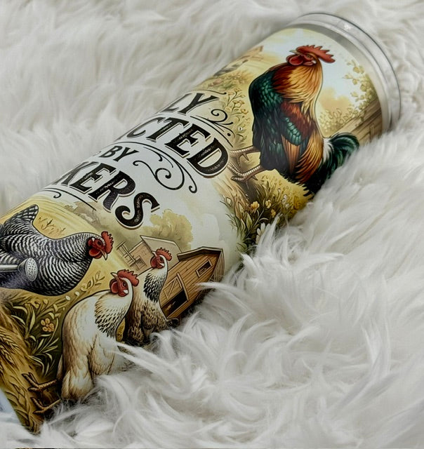 Easily distracted - chickens - 20oz Skinny tumbler