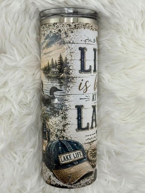 Life is better at the Lake - 20oz Skinny Tumbler