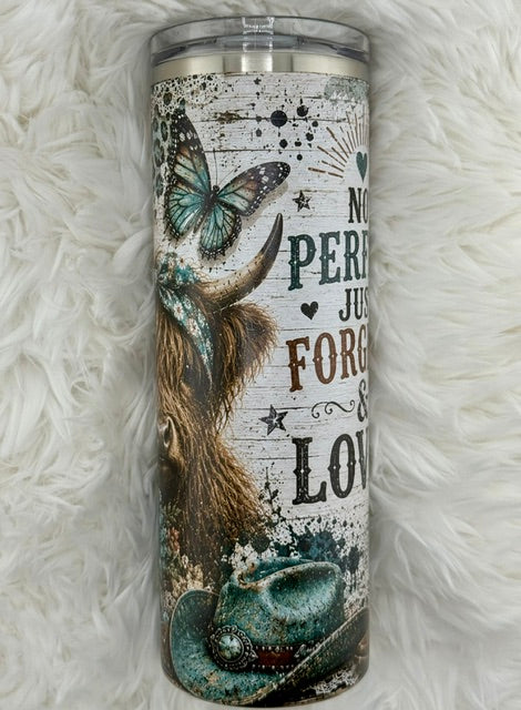 Highland Cow - Not Perfect, Just Forgiven 20oz Skinny Tumbler